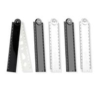 5Pcs Folding Ruler 15cm/30cm Foldable Ruler Precise CM/Inch Double Scale, Stationery Ruler Straight Geometric Shape Rulers Measuring Tools for Kids School Office Black/White