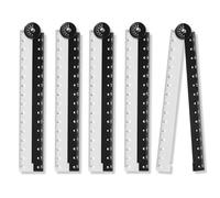 5Pcs Folding Ruler 15cm/30cm Foldable Ruler Precise Stationery Ruler Straight Geometric Rulers Plastic Measuring Tools for Kids School Office Black/White