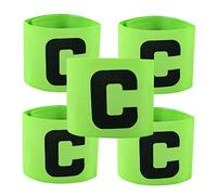 5PCS Football Captains Armbands,Adjustable Football Band Soccer Captain's Armband For Adult And Youth,Youth Football Sports Children's Big C Armband,Suitable For Youth Football, Hockey, Tennis (Green)