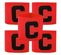 5PCS Football Captains Armbands,Adjustable Football Band Soccer Captain's Armband For Adult And Youth,Youth Football Sports Children's Big C Armband,Suitable For Youth Football, Hockey, Tennis (Red)