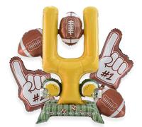 5Pcs Football Party Theme Decorations,Football Goalpost Balloon Posts,First Down Balloons for Birthday Sports Events Tailgate Celebrations Decorations