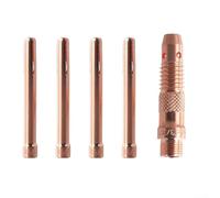 5PCS For TIG Collet Kit for Lincoln PTA 17 17V 26 26V PTW 18 For WP 17 18 26 Torches Includes 4x 10N24 and 1x 10N32 Components Copper Material