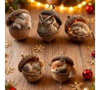 5PCS Forest Animals Acorn Ornaments, Cozy Forest Christmas Ornaments, Acorns Animals Hanging Christmas Ornaments, Acrylic Cute Animal Christmas Trees Hanging Decorations (5PCS #F)