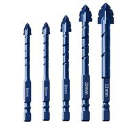 5PCS Four-edge Serrated Drill Bit Set For Drilling Holes In Glass Tiles Walls Concrete Sawtooth Drill Bit Set Tools