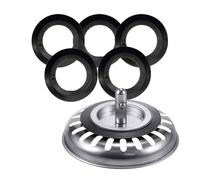 5PCS Franke Sink Plug Rubber Seal O-Rings Washers Gasket Pipe Waste Basin Click Plugs Bath for Basket Strainer for 78 79 80 82 83mm Kitchen Drain Sealing Universal Replacement Accessories (Convex)