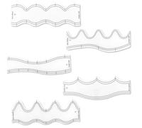 5pcs Free Motion Quilting Templates, Acrylic Waves Quilting Rulers for Sewing Machines DIY Quilt and Patchwork
