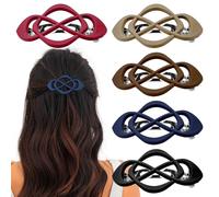 5PCS French Concord Flat Hair Clips,3.2 Inch Hollow Curved Hair Claw, Strong Hold Hair Clips for Fine Hair Thick Hair Short Hair Ladies Hair Barrettes