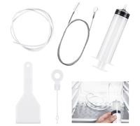 5Pcs Fridge Drain Cleaning Tool kit, Refrigerator Drain Hole Clog Remover, Cleaner Brushes/Fridge Dredge Hose/Plunger