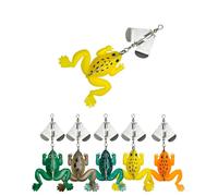 5pcs Frog Fishing Lures Kit, Soft Plastic Swimbait, Weedless Design Floating Lure Set for Freshwater Saltwater
