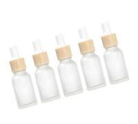 5pcs Frosted Glass Dropper Bottle 15ml for Travel and Desk Touch Ups | PP Rubber Cap, Controlled Dispensing, Reusable Container, for Perfume or Fragrance Oil, 2.9x2.9x8.7cm
