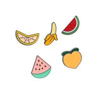 5Pcs Fruit Series Breastpin Alloy Brooch Pin Costume Props Decoration | Chic Ornament Jewellery, Banana, Peach, Avocado and Watermelon Designs, Eye-Catching Accessories for Decor Use