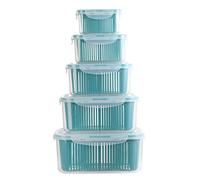 5Pcs Fruit Vegetable Storage Containers for Fridge Produce Saver Containers with Lid Colander Refrigerator Organizer Bins Produce Keepers