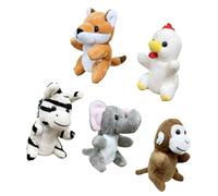 5PCS Fun Animal Theme Finger Puppet Plush Toy for Toddler Creative Storytelling Game and Imaginative Play Development Cartoon Animal Finger Puppet