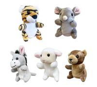 5PCS Fun Animal Theme Finger Puppet Plush Toy for Toddler Creative Storytelling Game and Imaginative Play Development Cartoon Animal Finger Puppet