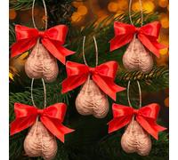 5PCS Funny Christmas Tree Decorations - 2D Acrylic Ballballs Rude Baubles Hanging Ornament,Christmas Tree Pendant Handmade Decor Hanging Ornament for Xmas Prank Gift for Friends Family