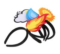 5pcs Funny Holiday Headband Creative Felt Head Bopper for Adults | Flame Water Drop Sun Cloud Shapes, Plastic and Felt Build, Party Gatherings, Lightweight Comfortable Wear