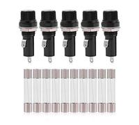 5Pcs Holder Socket for 6 * 30 Glass AC 125V 15A / 250V 10A,Electrical Panel Mounted Holder Socket