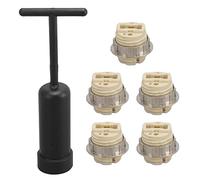 5Pcs G9 Ceramic Lamp Holder Temperature Resistance Zinc Alloy Light Bulb Base Socket with Socket Removal Tool