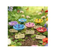 5PCS Garden Flower Cups for Bees, Colorful Resin Flowers, Mini Planter Decoration, Outdoor Indoor Garden Ornament, Fairy Garden Accessory(A)