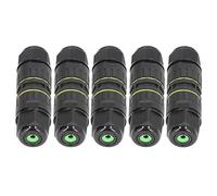 5PCS Garden Junction Box Connector, 3 Core Wire Connector IP68, M25 9-12mm LED Light Junction Box with Brass Contacts for Outdoor Lighting, Street and Flood