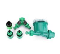 5pcs Garden Water Timer Kit, Automatic Irrigation Controller with LCD Display, 16 Programmable Watering Schedules, Y Shaped Quick Connector for Garden Greenhouse Lawn
