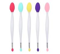 5pcs Gentle Dual-Ended Lip Scrub Brush, Reusable Silicone Lip Exfoliator & Applicator Soft 2-in-1 Make Up Applicator Tool for Smooth Mask Care (5 Colors)