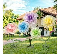 5Pcs Giant Artificial Flowers, Large Artificial Flower for Decoration with 5 Stems & 3 Stands, 3D Floral Decor Indoor Outdoor for Garden, Weddings, Hotel, Valentine's Day, Birthdays Christmas Party