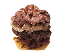 5pcs Girls Scrunchies for Hair Elastic Scrunchy Ties Ropes Ponytail Holders Fabric Large Chiffon Satin for Women Girls Hair Accessories(Color1)