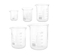 5pcs Glass Beaker High Borosilicate Thickened for Chemical Experiments