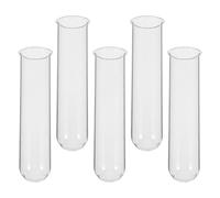 5pcs Glass Propagation Tubes for Herbs and Cuttings, round Bottom | 6 X 2 Inch Size, Rim Design, Space Saving Display for Shelf and Indoor Use