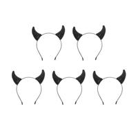 5pcs Glitter Devil Horns Headband for Halloween Cosplay Party Black