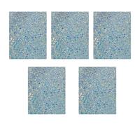 5Pcs Glitter Faux Leather Sheets A5 Glitter Leather Fabric Sparkly Sequin Fabric Sheets for DIY Crafts Bags Bows, White