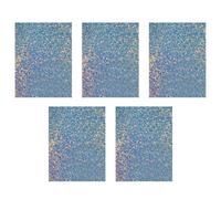 5Pcs Glitter Faux Leather Sheets A5 Glitter Leather Fabric Sparkly Sequin Fabric Sheets for DIY Crafts Bags Bows, Blue