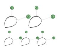 5Pcs Glitter Foam Ball Headband Set, Green Plastic Hair Accessory