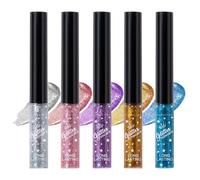 5PCS Glitter Mascara Eyeshadow, Volumizing Coloured Mascara, Lengthening MetalMascara With Vibrant Shades, Long Lasting Diamond Sparkles, Smudge Proof Quick Dry Long Lasting Shiny Eyes Makeup