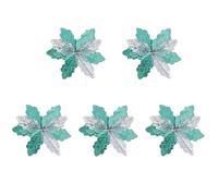 5PCS Glitter Poinsettias Flower Christmas Tree