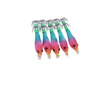 5pcs Glow Shrimp Lures 5.8cm 3.1g Squid Jigs Hooks Artificial Baits for Saltwater Freshwater Fishing Coastal Lake River Fishing Lures