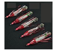 5pcs Glow Squid Jig Hook Umbrella Shrimp Fishing Lures for Saltwater Cuttlefish and Octopus Fishing(White-5pcs-set-Lure)