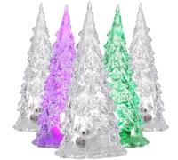 5pcs Glowing Christmas Tree Acrylic Holiday Tree Flashing Christmas Tree Light for Centerpieces Window Desk Mantel