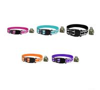5PCS Goat Collars With Bells, Adjustable Nylon Collar Set Pet Anti-Lost Loud Bronze Bell For Small Farm Animal Goat Sheep Cow Accessories(A)