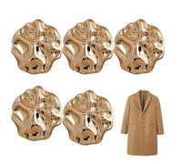 5Pcs Gold Buttons, Beautiful Gold Tone Irregular Shape Buttons for Clothes, Sewing Accessories for Uniforms Dresses Suits Blazer