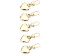 5Pcs Gold Heart Shaped Zipper Pull Replacement Metal Zipper Backpack Mend Fixer Repair for Coats Jackets Pants Luggage Craft Sewing Notions Supplies