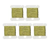 5Pcs Gold Metallic Thread 0.6mmx10m Metallic Embroidery Thread for DIY Sewing Projects