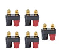 5Pcs Gold Plated Copper Couple Binding Posts Terminals, High Conductivity Quick Connect Connectors for Audio Equipment Speaker Wiring