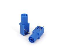 5Pcs Gold-Plated Insulated 4mm Female Jack Right Angle PCB Socket Connector AUOQKQUT(5Pcs Blue)