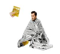 5pcs Gold Silver Double Sided Emergency Blanket, 160 * 210cm Large Disposable Mylar Thermal Throw Equipment Space Blanket Survival Kit Insulation Body Cover for Outdoor Rescue Camping Marathon Hiking