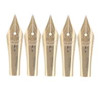 5Pcs Golden Fountain Pen Nib Replacement, Smooth Writing Metal Nibs for Calligraphy, Daily Writing, and Signing, 0.5Mm, Compact and Easy-to-Install Pen Accessories
