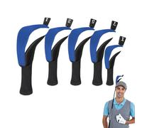 5pcs Golf Club Head Covers - Woods Driver, Long Neck Golf Club Headcovers | Dustproof Golf Protection Complaint Cover, Non-Slip Wood Hybrid for Club Men Women Golf Enthusiast Drivers, Fairway Wood