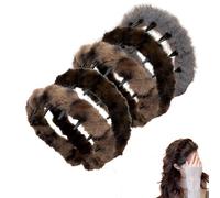 5PCS Gotysles Leopard Print Hairband with Teeth, Leopard Print Tooth Hairband, Soft Plush Retro Leopards Shark Tooth Hair Comb Hairbands, Women Teeth Hair Band Comb Headband Non-slip Headbands (B)
