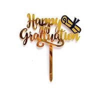 5pcs Graduation Cake Toppers Acrylic Decorations Bachelor Acrylic Decors For Graduation Finish School Party Cake Decorating Supplies